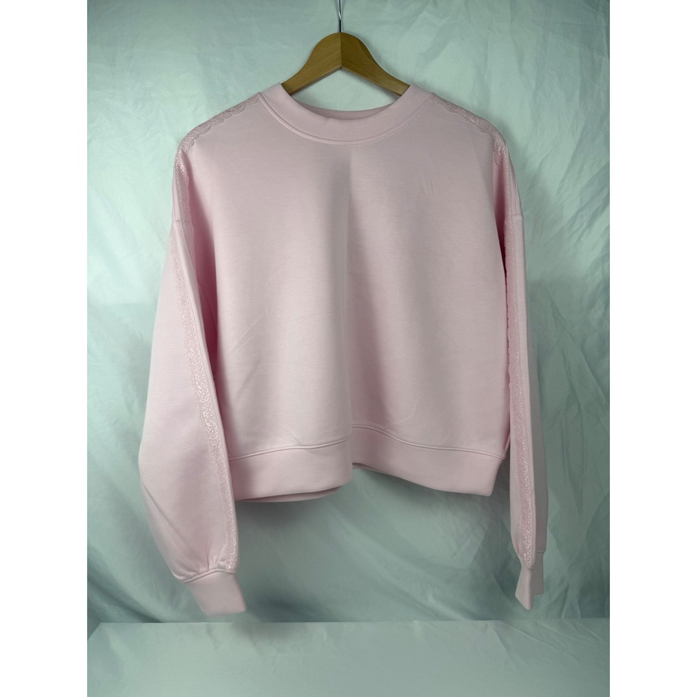 All In Motion Small Airy Sleek Lace Crew Sweatshirt Light Pink NWT Athleisure